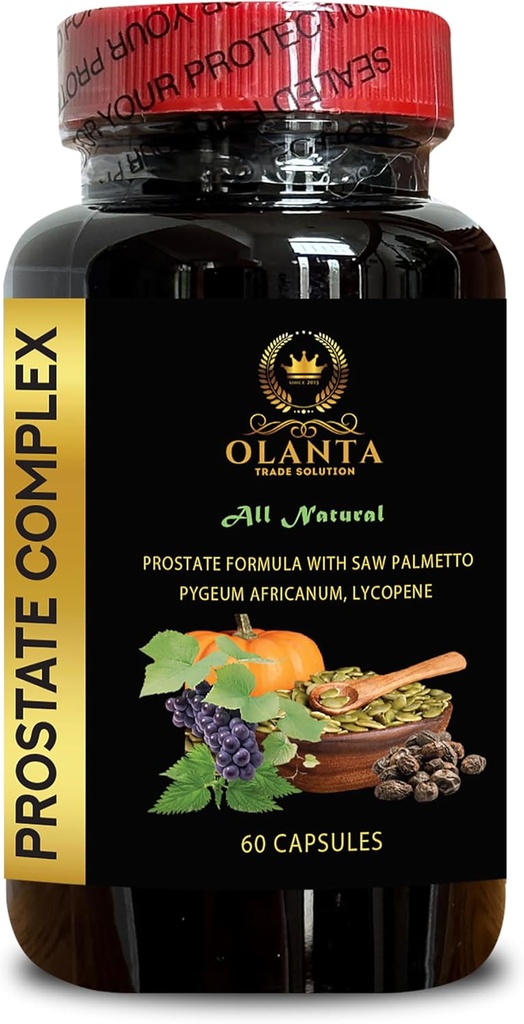 Complejo de próstata para hombres - Prostate Health Fórmula, Píldoras de próstata, Advanced Saw Palmetto, Prostate Capsules, Prostate Health Vitamins, Boron, Gluten Gratis - 1 Bottle