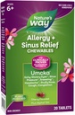 Alergía del Camino de la Naturaleza+Cañas de Alivio del Sino, Umcka, Sneezing*, Runny Nose*, Headache*, Cough, Congestion, No Phenylephrine, Non-Drowsy, Cherry Flavored, 20 Tabletas Chewable (Packaging May Vary)