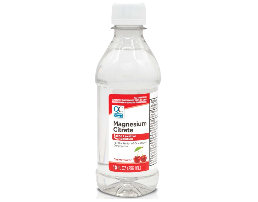 Quality Choice Magnesium Citrate Oral Solution, 10oz - Saline Laxative, Suplemento para el alivio del estreñimiento ocasional, Mag Citrate es un laxante suave y eficaz para la regularidad (1, Cherry)
