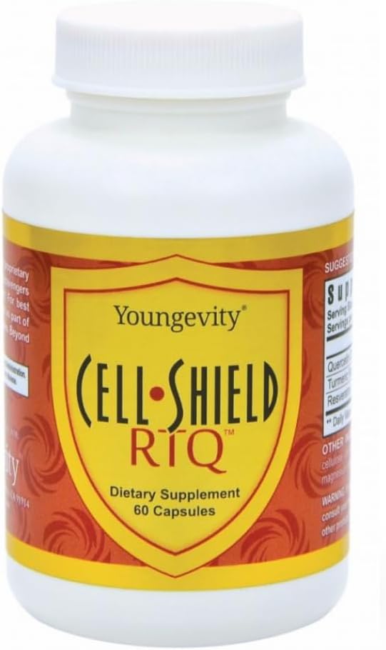 Youngevity Cell Shield RTQTM - Turmeric Curcumin (95% Circuminoides), Quercetin, Japanese Knotweed - Highly Bioavailable Antioxidant Blend - 60 cápsulas