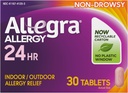 Allegra Adult 24-Hour Allergy Relief Tablets, Non-Drowsy Indoor and Outdoor Allergy Medicine, 180 mg Fexofenadine HCI Antihistamine Pill, 30-Count
