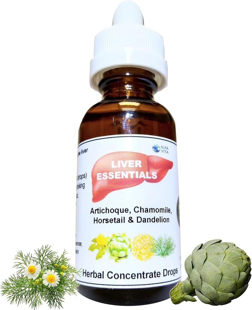Soporte para el hígado Limpiador de hígado graso Purificador Detox gotas de concentración herbal pura Artichoke ecológico Dandelion Chamomile &amp; Horsetail