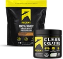 Ascenso 100% Whey Protein Powder, Chocolate Peanut Butter 4 lb &amp; Creatine Monohydrate Powder, Unflavored 45 Servings