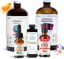 LIQUIDHEALTH Ultimate Bariatric Liquid Vitamin Supplement Bundle - Daily Bariatric Multivitamin with Iron, Calcium, Magnesium, Vegan Vitamin D3 &amp; Organic B12 - Bariatric Surgery Must Haves, USA Made