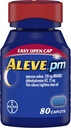 Aleve PM Caplets, Fast Acting Sleep Aid and Pain Relief for Headaches, Muscle Aches, Non-Habit Forming 220 mg Naproxen Sodium y 25 mg Diphenhydramine HCl Capsules, 80 cuentan