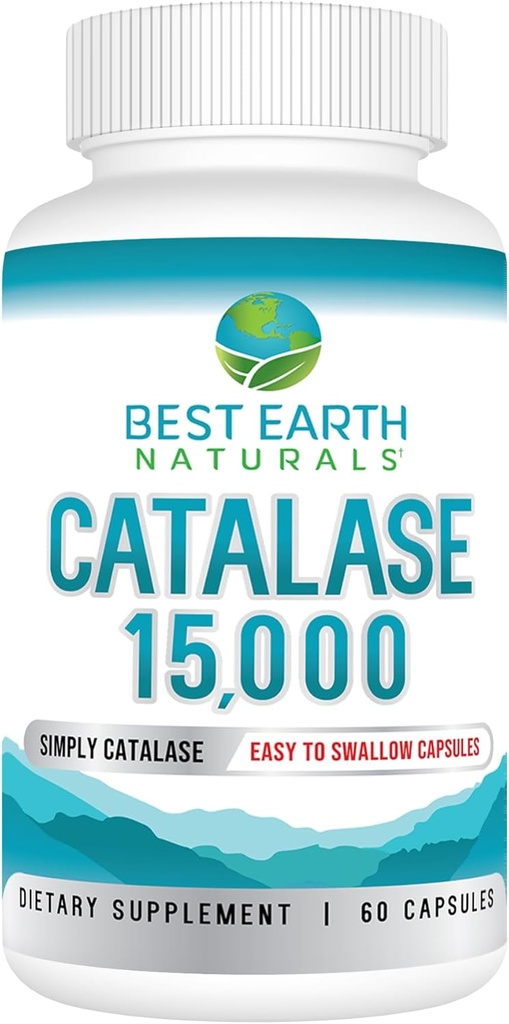 Best Earth Naturals Catalase Suplemento 15,000 - Suplementos para el cabello fuerte - 60 cápsulas (60-Day Supply)