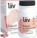 Probióticos de LiiV Premium Probiótico de Mujeres (60 Caps) Apoyo Salud Digestiva Saldo de pH vaginal > Soporte UT 3-en-1 Daily S boulardii Probiotic Blend