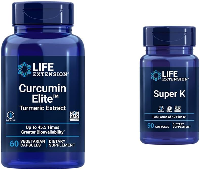 La extensión de vida Curcumin Elite Turmeric Extract &amp; Super K