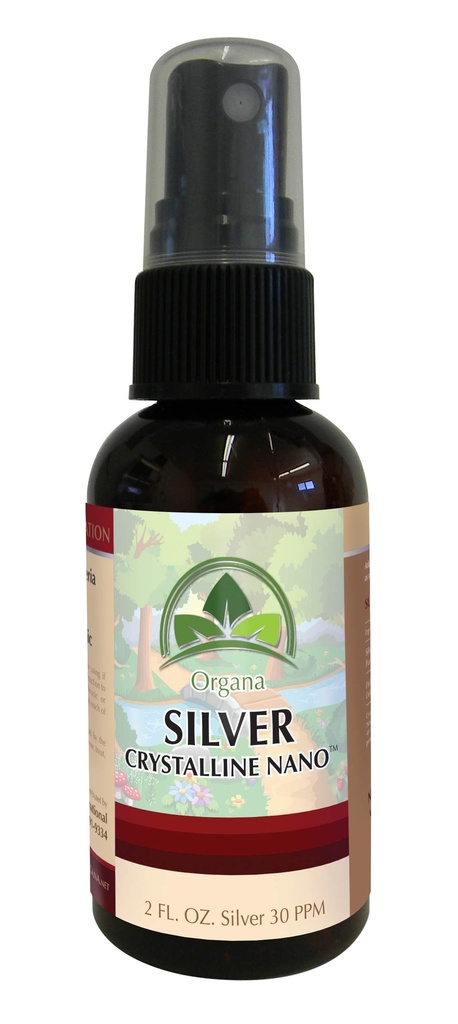 Organa Crystalline Nano Colloidal Silver Spray - 30 PPM - 2 Unce Spray Botella