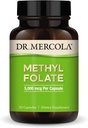 Dr. Mercola Methyl Folate - Apoyo Detoxification & Cellular Health - 5-MTHF Folate - Bioavailable Formula - 5 mg - 30 cápsulas