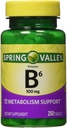 Spring Valley - Vitamin B-6 (Pyridoxine) 100 mg, 250 Tablets