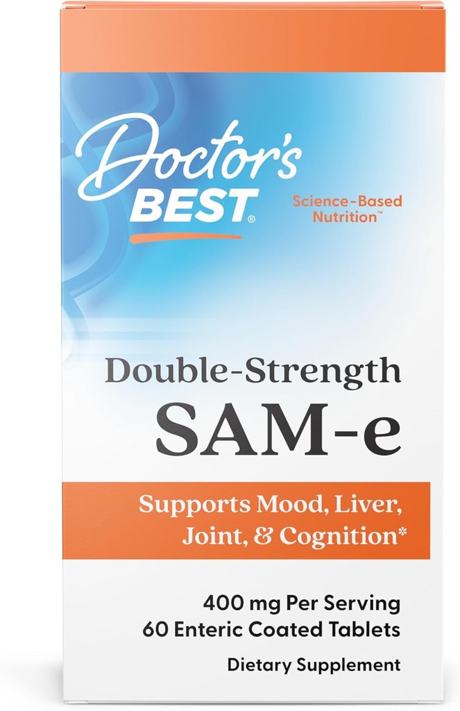 Mejor SAM-e 400 mg, Vegan, Gluten Free, Soy Free, Mood y Soporte Conjunto, 60 comprimidos de Coado Enterico