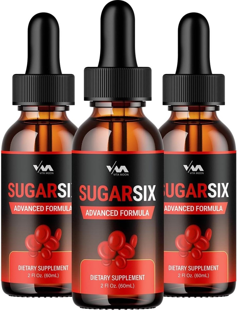 (3 Pack) SugarSix Drop Healthy Vitamin Support Supplement - Sugar Six Advanced Formula, Sugar Six 24 Hour Liquid, SugarSix Energy and Extra Strength Reviews, 3 Month Supply