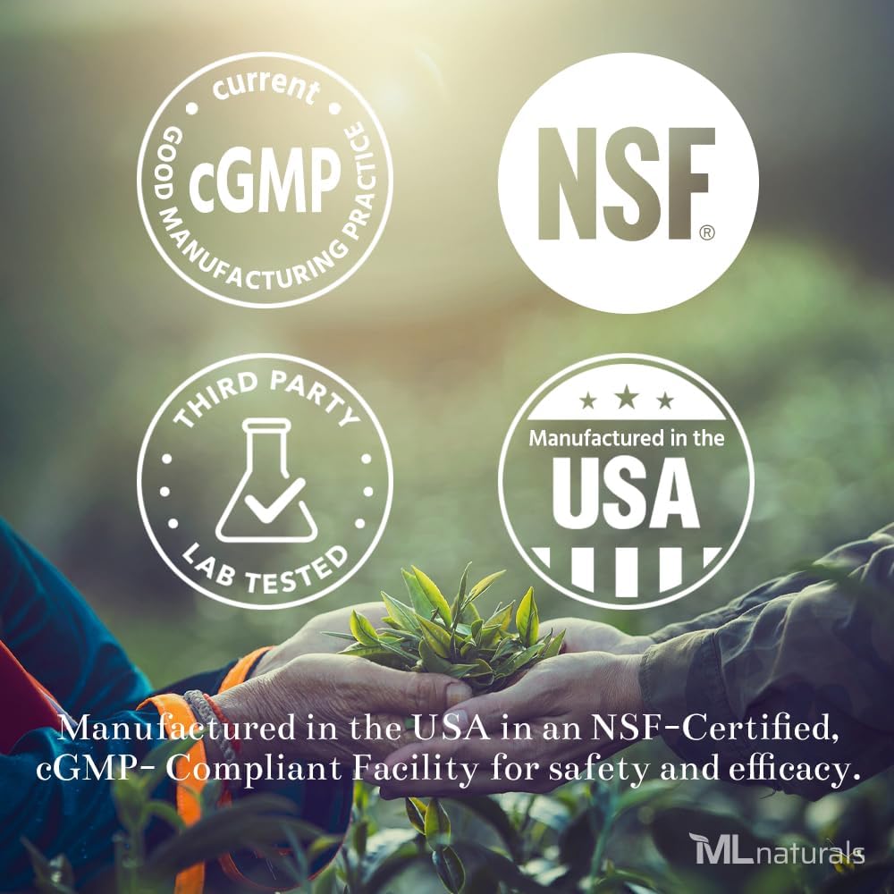 ML Naturals Puro Indole-3-Carbinol 200 mg 60 cápsulas vegetales. Detoxificación totalmente natural y saludable, NSF-Certified > CGMP compatible