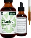 Cilantro Leaf 4 fl oz Liquid Extract - Organic Coriandrum Sativum Drops for Body Cleansing " Detox - Natural Calming Herbal Tincture Supplement for Nervous System - High Potency - 90-Day Supply