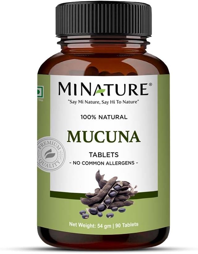 Mucuna Tablets by mi Nature permanecen inmóviles en su vida pura " hierba natural en su vida libre de productos químicos " preservativos en su vida natural Gluten Free TEN90 Tablet, 45 Days Supply 1000mg