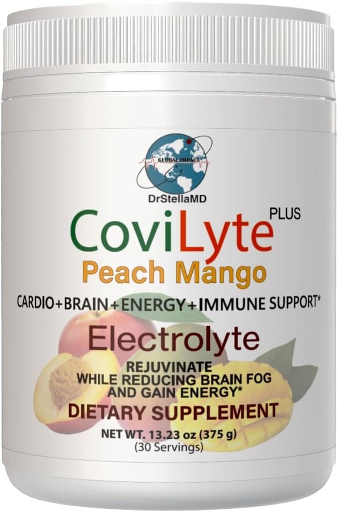 CoviLyte Peach Mango - Electrolito, bebida energética, 30 servidumbres (Pack of 1)
