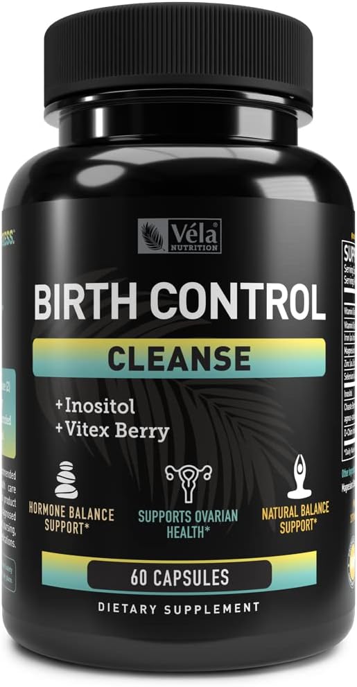 Vela suplemento de control de natalidad Limpiar con Inositol, Vitex Berry, Vitamina B y Zinc ← Saludable fertilidad &amp; Equilibrio de hormonas Apoyo  60 cápsulas  3rd Party Tested, Non-GMO