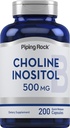 Piping Rock Choline Inositol Suplementos TEN 500mg ANTE 200 Capsules ¦ Choline Bitartrate &amp; Myo-Inositol TEN Non-GMO, Gluten Free