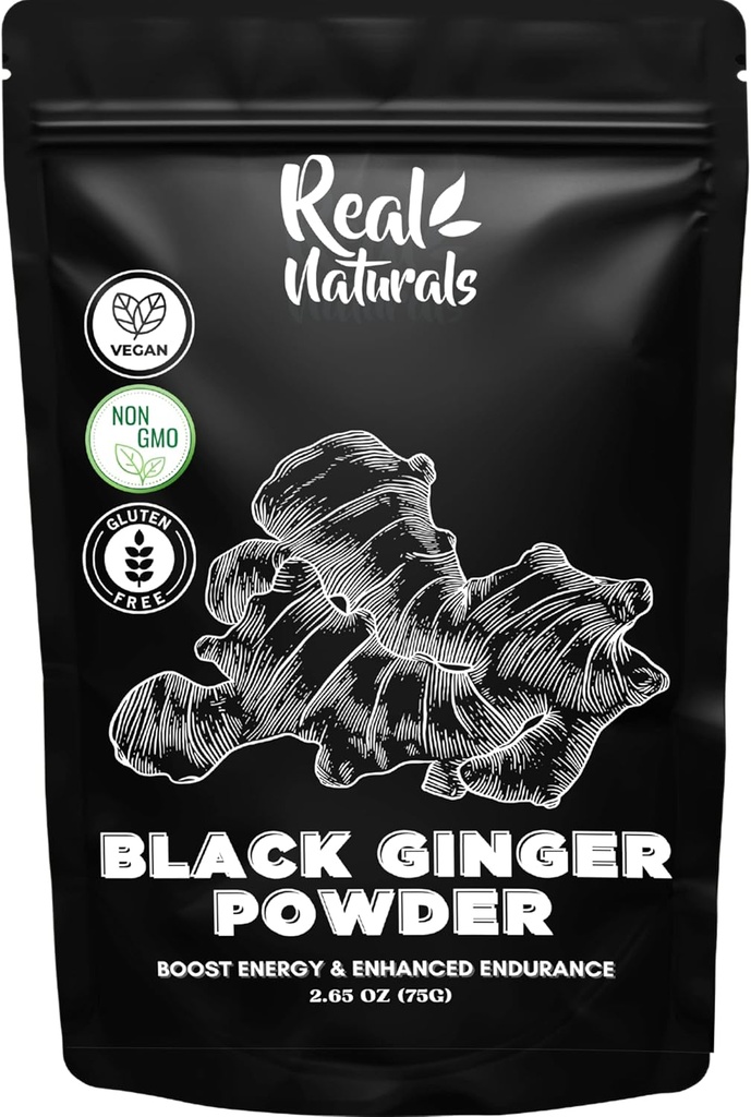 Black Ginger Powder (2.64 Oz) kaempferia parviflora por Real Naturals. Promover la energía y la resistencia
