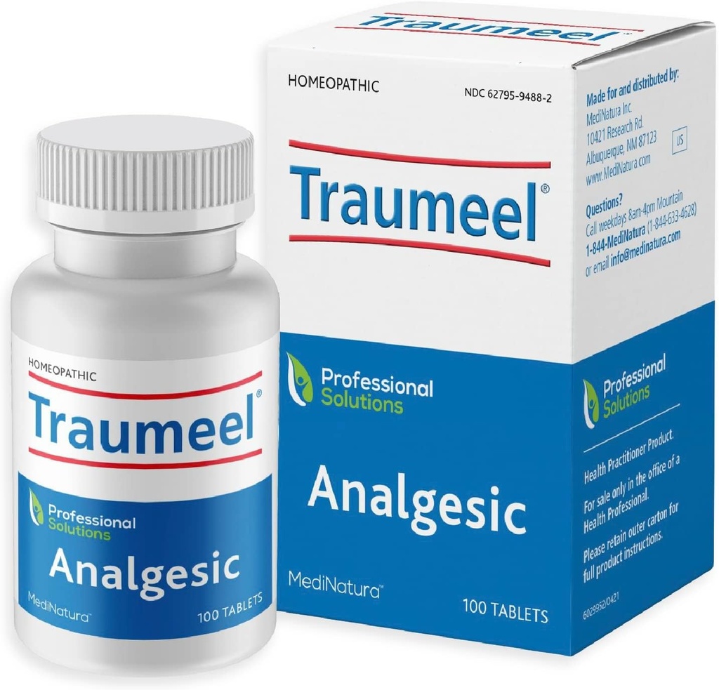 MediNatura Traumeel Homeopathic Arnica + 13 Active Ingredients for Muscle, Joint, Back, Artritis, Lesiones, Ejercicio Related Pain &amp; Soreness - Made in Germany - 100 Tablets