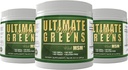 Salud diaria, Ultimate Greens Powder Immune Support Vegan Friendly Vegetable Alkalize Drink NO GMO Gluten Soy Gratis 8oz 3 Pack