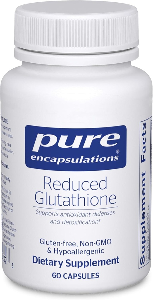 Pure Encapsulations Reduced Glutathione peru Hypoallergenic Antioxidant Supplement to Support Liver and Cell Health*  60 Capsules