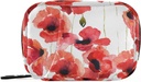 Acuarela Poppy Flowers Pill Box 7 Day Pill Case Travel Pill Organizer Bag with Zipper Portable Weekly Case Compact Size for Vitamin Supplement Holder