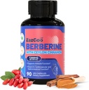 Suplemento de Berberina Premium 1200 mg con canela de Ceylán - 90 cápsulas Vegan - Beberina HCL Suplemento No GMO Gluten Free, Immune Support