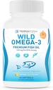 Triple Strength Fish Oil Omega 3 2400mg per Serving - Burpless, Lemon Flavored Non-GMO, Gluten & Soy Free – 30 Servings