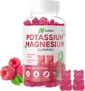 Potasio Magnesio Gummies, Nueva Fórmula Calma Magnesio Glycinate Gummies, Chewable Gummy Suplementos para la Leg Cramps & Muscle, Raspberry Flavor 90 Conde
