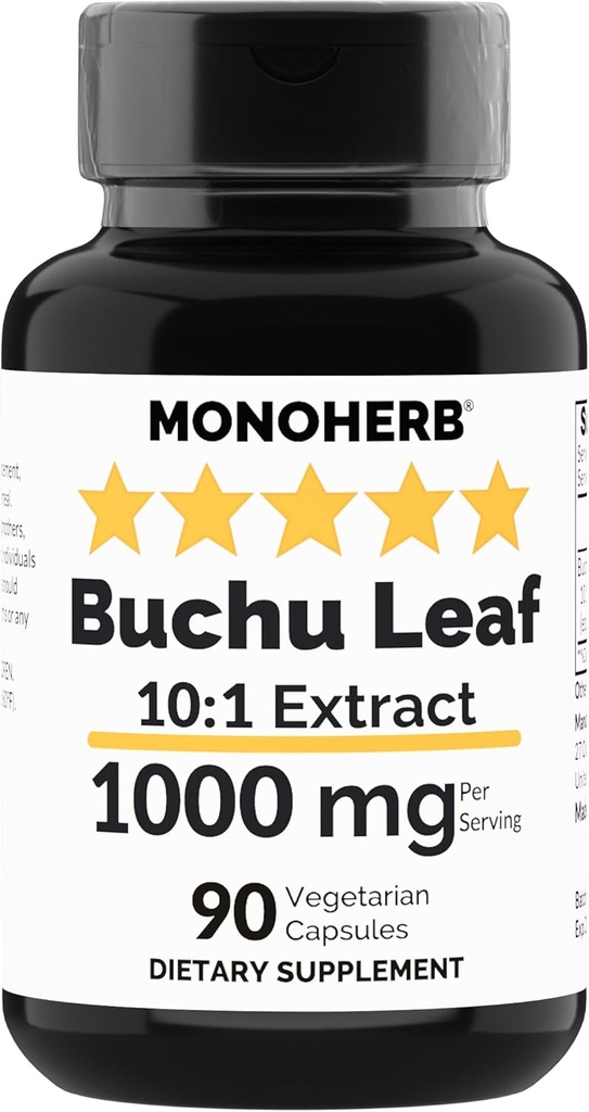 MONOHERB Buchu Leaf Extracto 1000 mg - 90 cápsulas vegetarianas
