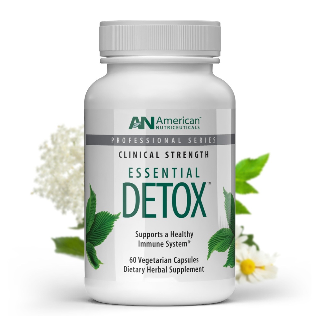 Nutriceuticals estadounidenses – Detox esencial – 60 cápsulas vegetarianas – Profesionalmente Formulado Detox de cuerpo entero – Naturalmente Limpio, Purificar y Renovar – Detox de alta eficacia