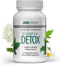 Nutriceuticals estadounidenses – Detox esencial – 60 cápsulas vegetarianas – Profesionalmente Formulado Detox de cuerpo entero – Naturalmente Limpio, Purificar y Renovar – Detox de alta eficacia