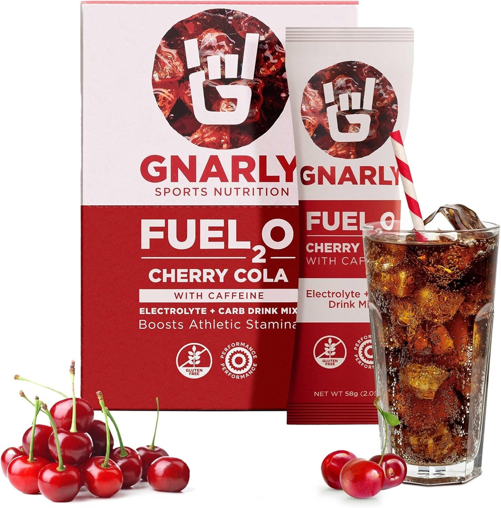Gnarly Nutrition Fuel2O Electrolyte Powder Packs, Cherry Cola – Electrolyte Solution, Fuel, Replenishment and Recovery – Fuel2O Endurance Nutrition – Cherry Cola, 10-Pack