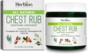 HERBION Naturals Chest Rub - Ungüento calmante con vapores calmantes para adultos &amp; niños 2+ - Alivia la tos, frío, nasal " Chest Congestion – Reduce el músculo " Aches conjuntos (3.53 Oz (Pack of 1)