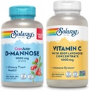 SOLARAY D-Mannose 1000mg con CranActin Cranberry Extract (150ct) y Vitamina C 1000mg con Bioflavonoids (250ct) - Urinary Tract, Bladder Health and Immune Support Bundle - Vegan, 60 días de garantía