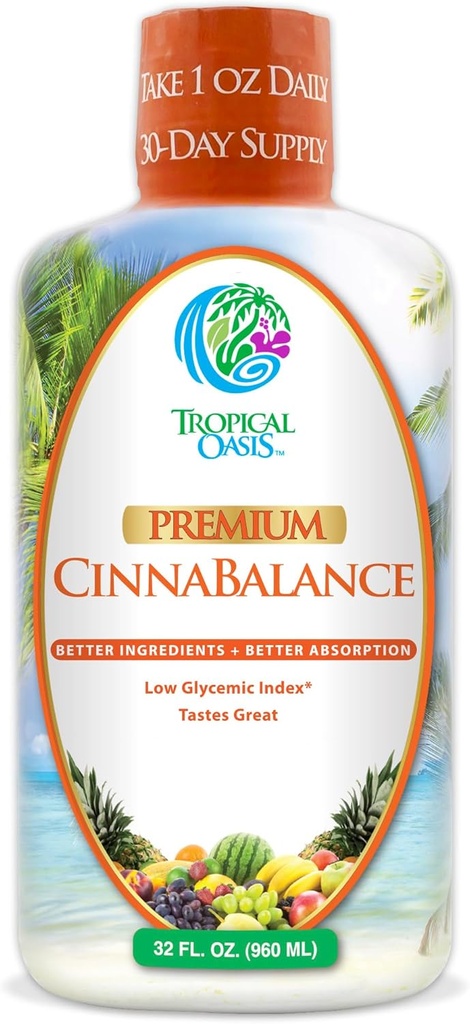Cinnabalance – Suplemento de canela líquido w / Barco de canela, Aloe Vera, Bota de jengibre, Té verde " Antioxidantes - 32 oz, 32 porciones