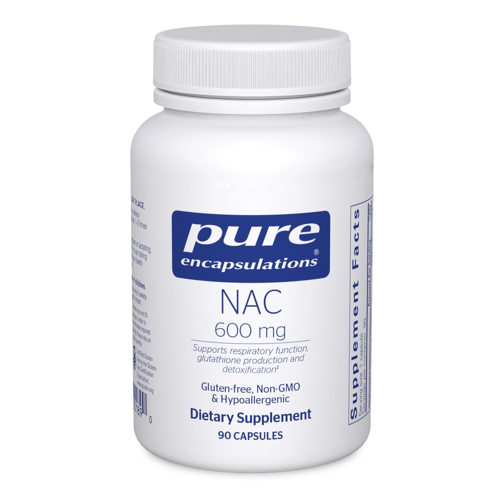 Encapsulaciones puras NAC 600 mg - N-Acetyl Cysteine NAC Suplemento para la salud pulmonar &amp; soporte inmunológico, soporte para hígado " antioxidantes* - con Freeform N-Acetyl-L-Cysteine - 90 cápsulas