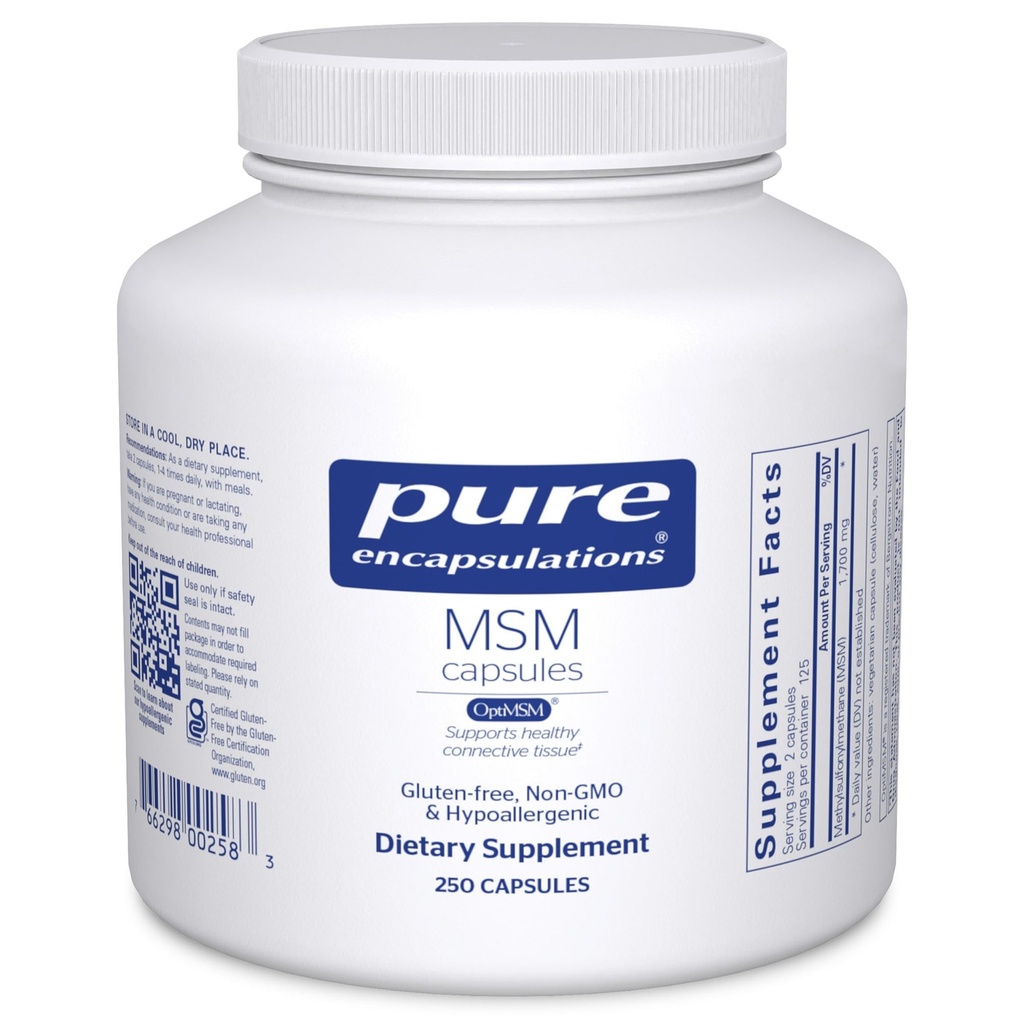 Pure Encapsulations - MSM capsules - Hypoallergenic Supplement Supports Joint, Immune, and Respiratory Health* - 250 Capsules