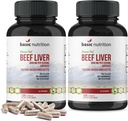 Pasture Raised Grass Fed Grass Acabado Beef Liver Capsules  3000mg Servir ← 100% Hormona Free Desiccated, Undefatted Beef Liver with No Fillers, Non-GMO, Pesticide Free, Gluten-Free