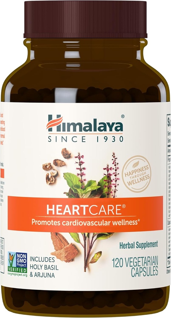 Himalaya HeartCare - Herbal Heart Health Supplements with Ashwagandha and Amla - Vegan, Non-GMO, Gluten Free, 720 mg, 120 cápsulas