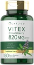 Carlyle Vitex Chasteberry Suplemento Silencio 820mg Silencio 150 Capsules  Vitex Agnus-Castus Fruit for Women ← Non-GMO, Gluten Free