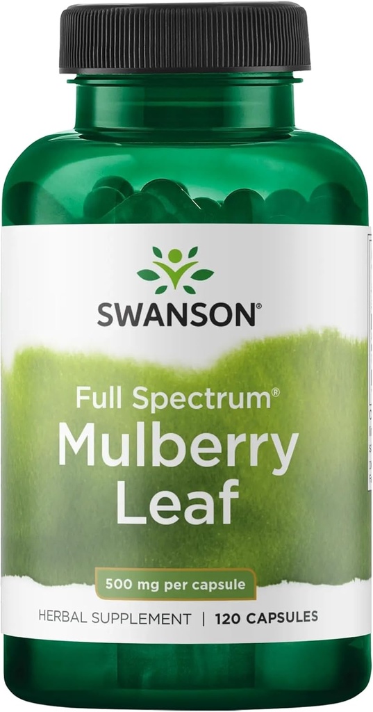 Swanson Full Spectrum Mulberry Leaf Herbal Suplemento 500 mg 120 cápsulas