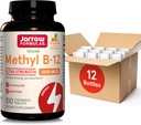 Jarrow Formulas Methyl B-12 Ultra Strength, Suplemento dietético para la producción de energía celular, 100 tabletas de sabor tropical, hasta un suministro de 100 días, paquete de 12
