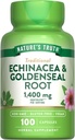 Verdad de la naturaleza Echinacea Goldenseal Capsules ← 1400mg Silencio 100 Conde Silencio Vegan, No Gluten Suplemento gratuito Silencioso Complejo de Apoyo Herbal