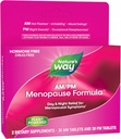 Camino de la Naturaleza AM/PM Suplementos de menopausia para Mujeres, Hot Flash Relief*, Night Sweats*, Restful Sleep*, Mood Swings*, Fórmulas libres de hormonas con Cohosh Negro, Theanine, Valerian, 60 Tablets