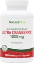 Natures Plus Ultra Cranberry 1000, Sustained Release - 1000 mg - Natural Cranberry with Vitamin C - Promueve la salud del tracto urinario - 180 Tabletas vegetarianas (90 Servings)