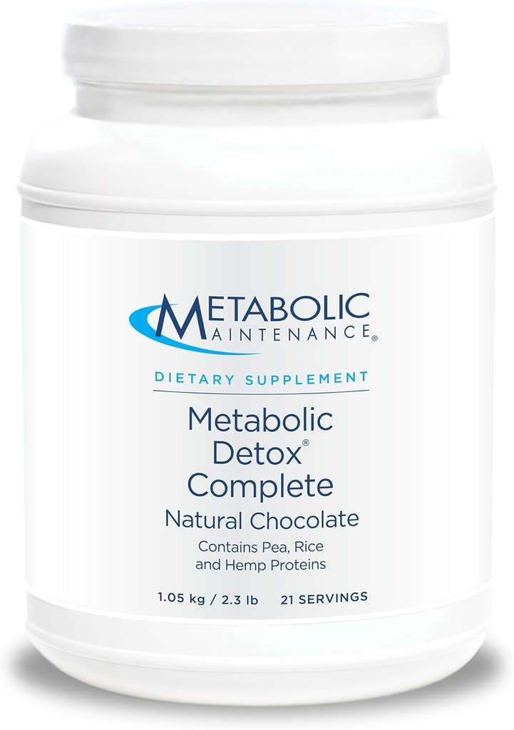 Metabolic Maintenance Metabolic Detox Complete - Chocolate Shake - Plant + Pea Protein Powder for Full Body Detox Cleanse + Gut Health - 20g of Non-GMO Plant Protein (2.3 lbs / 30 Servings)