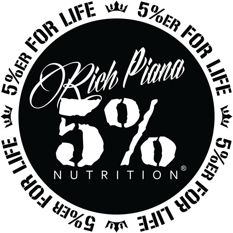 Rich Piana 5% Nutrición 5% ERFORLIFE Black w/White Trim 4 pulgadas Circle Decal #2